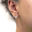 Pendientes de Diamantes Cortados en Redondo de Oro Amarillo de 14K