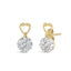 Pendientes de Diamantes Cortados en Redondo de Oro Amarillo de 14K