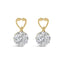 Pendientes de Diamantes Cortados en Redondo de Oro Amarillo de 14K