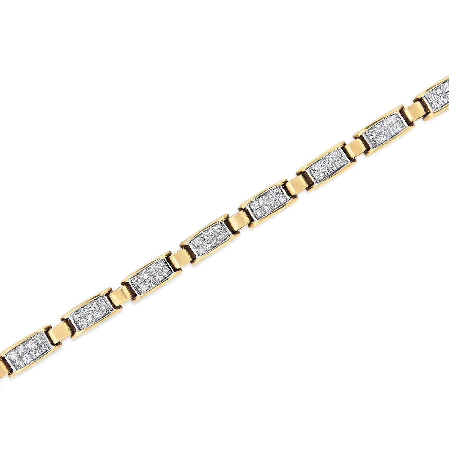 Pulsera de Tenis de Diamantes en Oro Amarillo de 14K con Corte Princesa - 7.25"