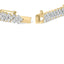 14K Yellow Gold Diamond Trio Cluster Link Bracelet - 7"