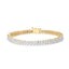 14K Yellow Gold Diamond Trio Cluster Link Bracelet - 7"