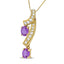 Collar con Colgante de Zafiro Rosa y Diamante en Oro Amarillo de 14K