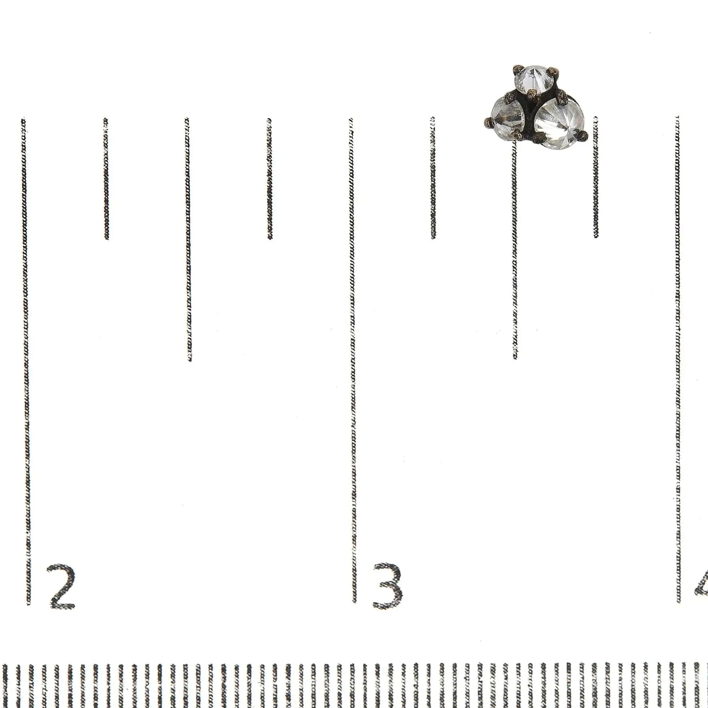 Pendientes de Stud Trio de Diamantes en Oro Amarillo de 14K y Óxido Negro