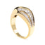 Bague en Or Jaune 14K avec Diamants en Canal en Forme de Tourbillon