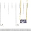 14K Yellow Gold Pixel Cut Emerald Bicolor Tanzanite Pendant Necklace