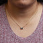 14K Yellow Gold Pixel Cut Emerald Bicolor Tanzanite Pendant Necklace