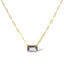 14K Yellow Gold Pixel Cut Emerald Bicolor Tanzanite Pendant Necklace