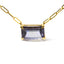 14K Yellow Gold Pixel Cut Emerald Bicolor Tanzanite Pendant Necklace