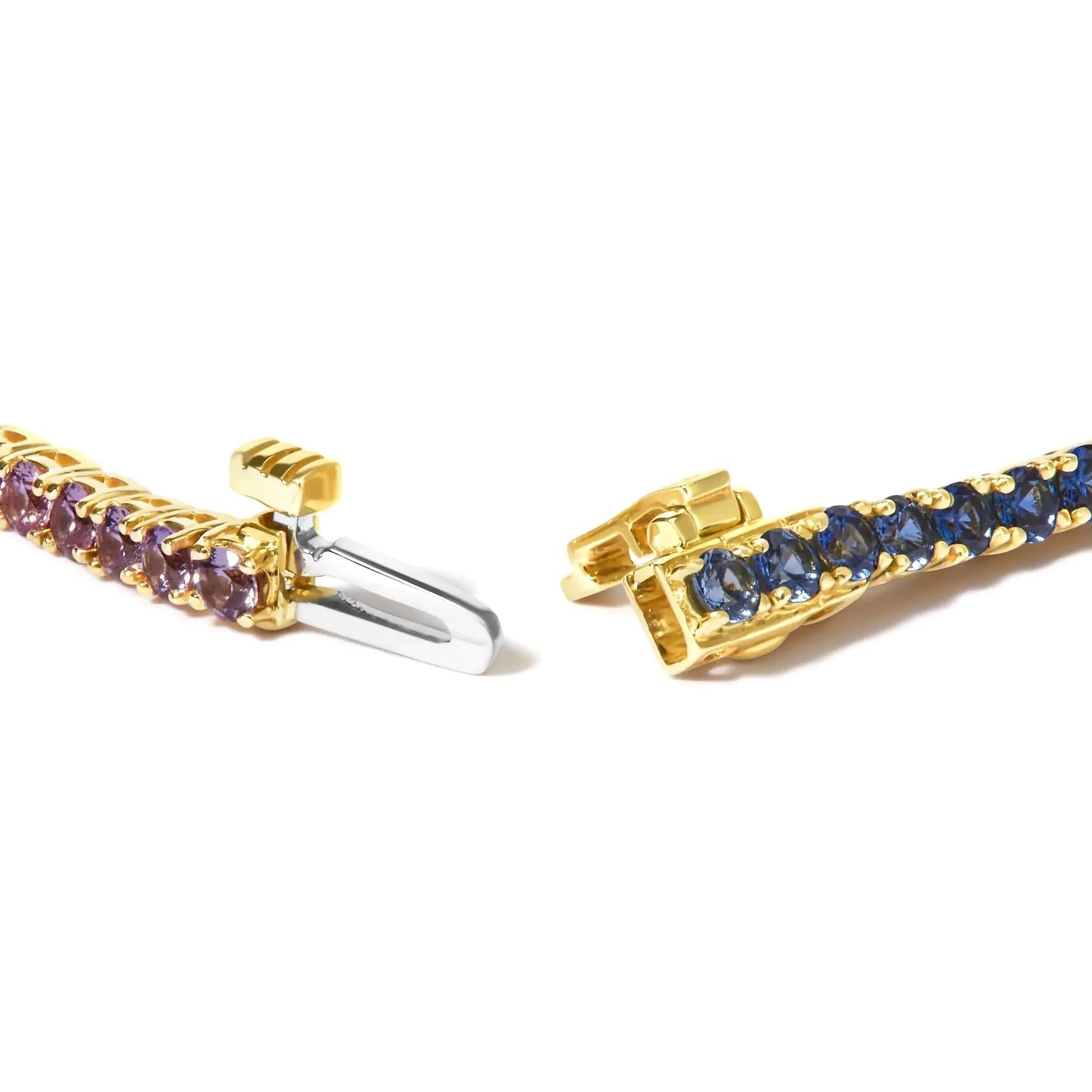 Pulsera de Tenis de Gemas Arcoíris de Oro Amarillo de 14K - 7"