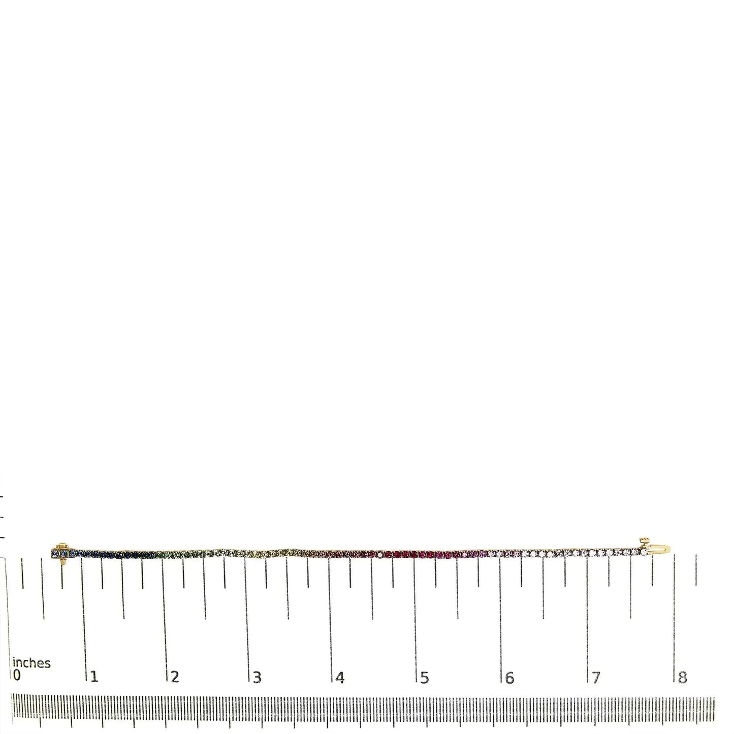 Pulsera de Tenis de Gemas Arcoíris de Oro Amarillo de 14K - 7"