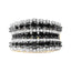 Anillo de Banda de Múltiples Filas de Diamantes de Plata Esterlina Baño de Oro Amarillo de 14K