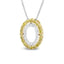 Collier Pendentif en Argent Sterling Plaqué Or Jaune 14K avec Diamants
