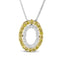 Collier Pendentif en Argent Sterling Plaqué Or Jaune 14K avec Diamants
