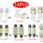 Kit d'éclairage intérieur LED T10 36 mm de 14 pièces
