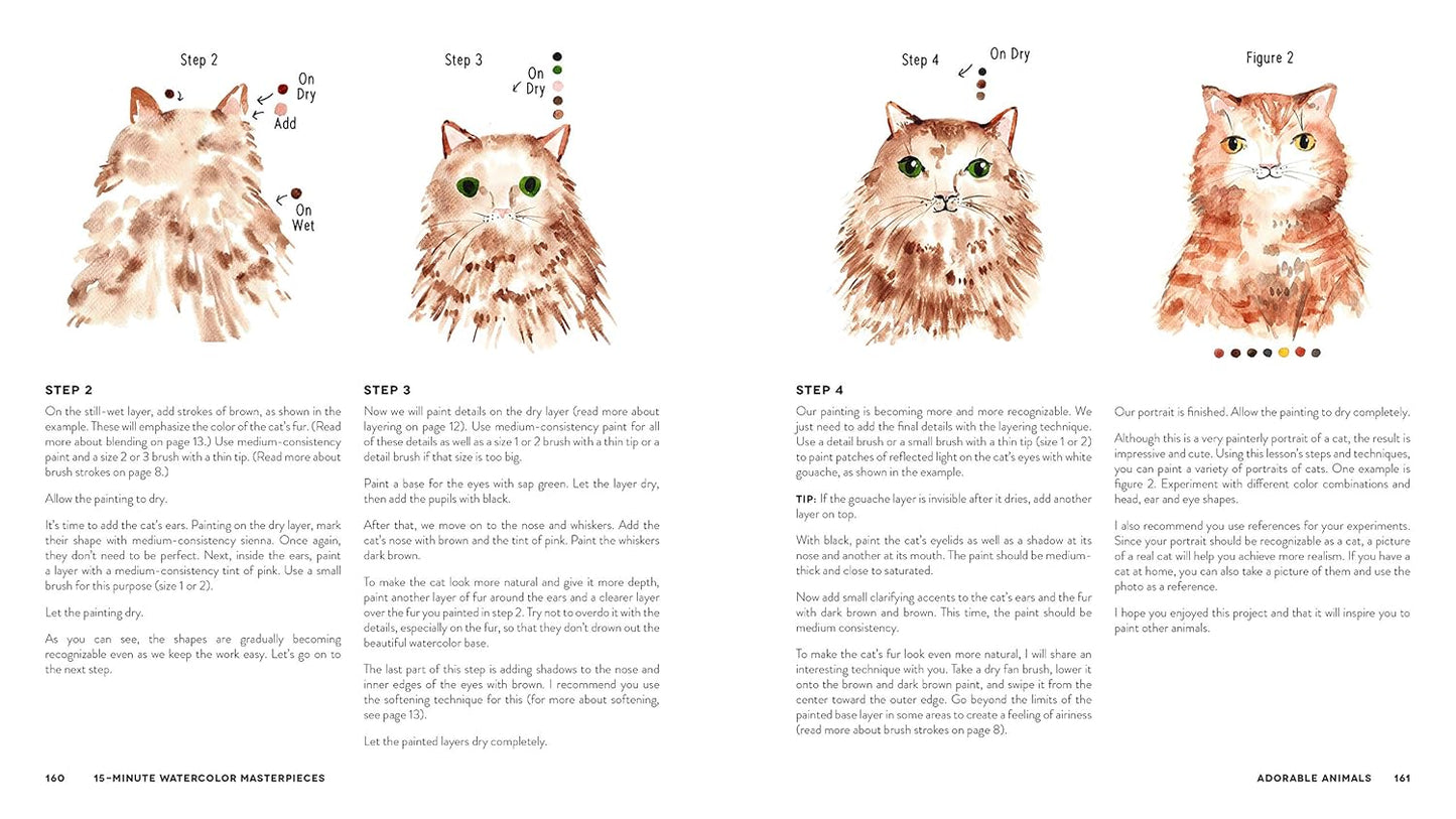 Master Watercolor Art in 15 Minutes: Frame-Worthy Creations Made Easy (Spiral Bound) - Korvel