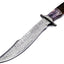 Premium 15" Damascus Steel Bowie Knife with Unique Bone & Horn Handle and Leather Sheath - Korvel