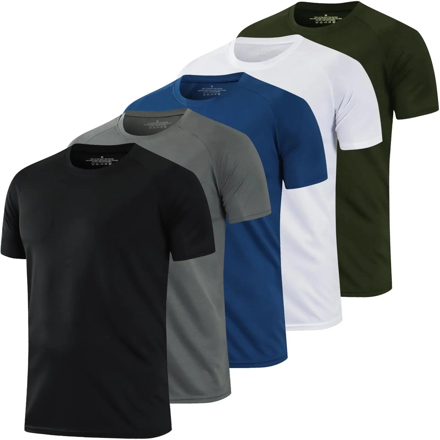 5-Pack Men's Running Shirts - Breathable Athletic Tops