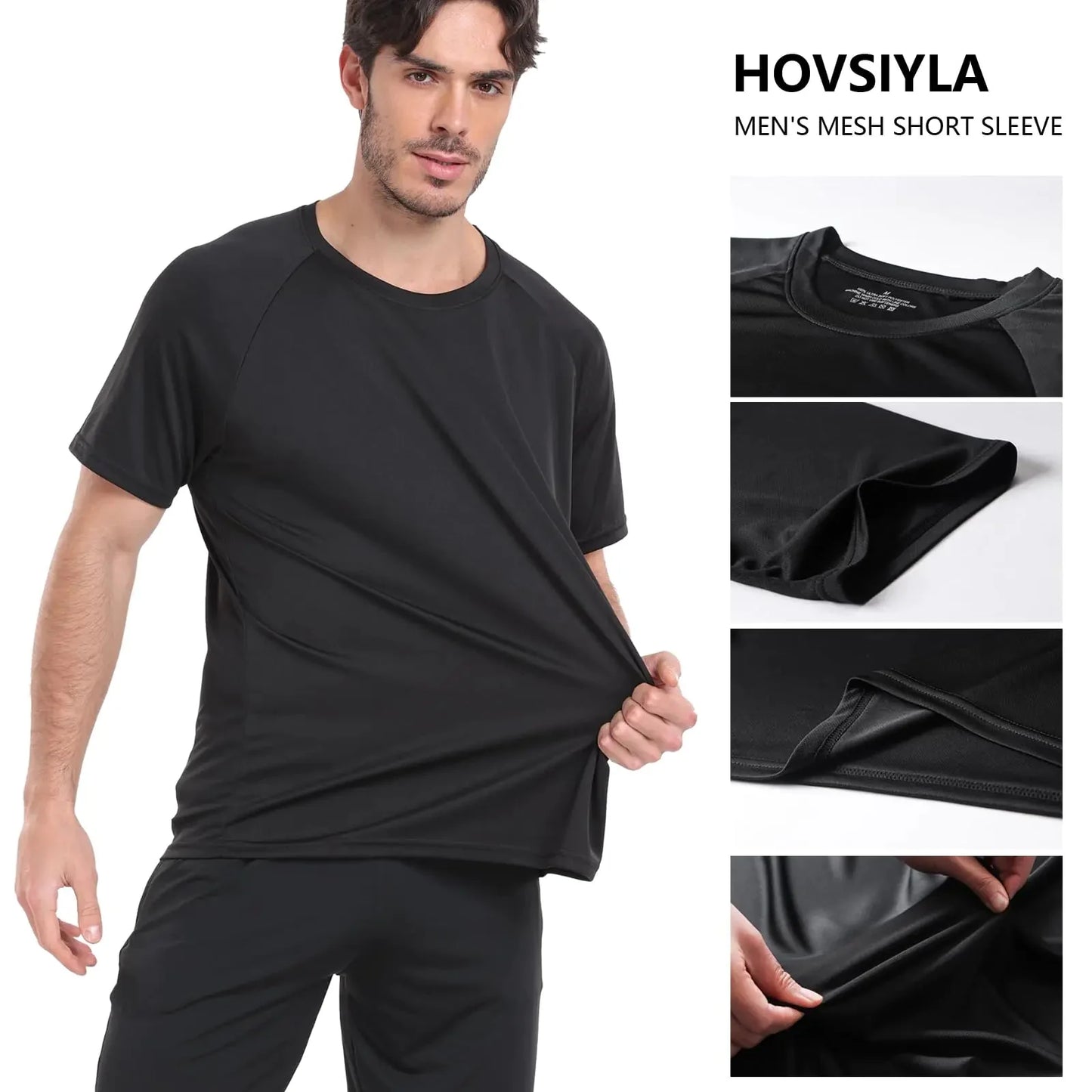 5-Pack Men's Running Shirts - Breathable Athletic Tops