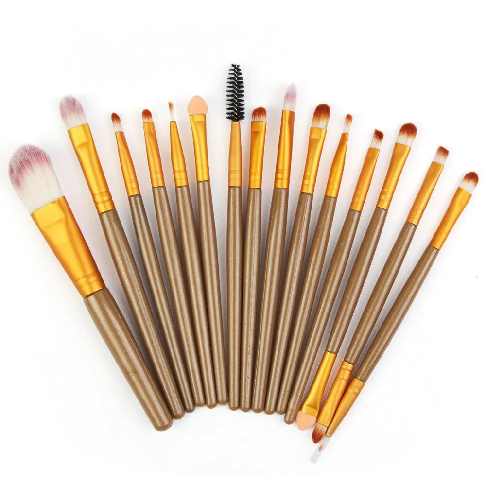 Juego de brochas de maquillaje premium de 15 piezas
