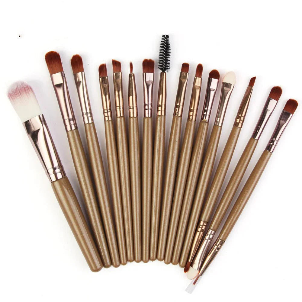 Juego de brochas de maquillaje premium de 15 piezas