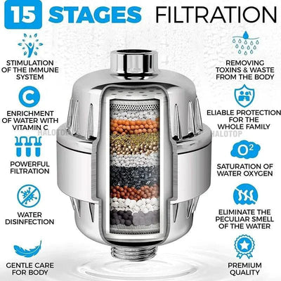 Filtre de Douche Spa à 15 Étapes pour une Qualité d'Eau Améliorée