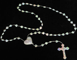 Premium White Rosary Beads - 30" Length