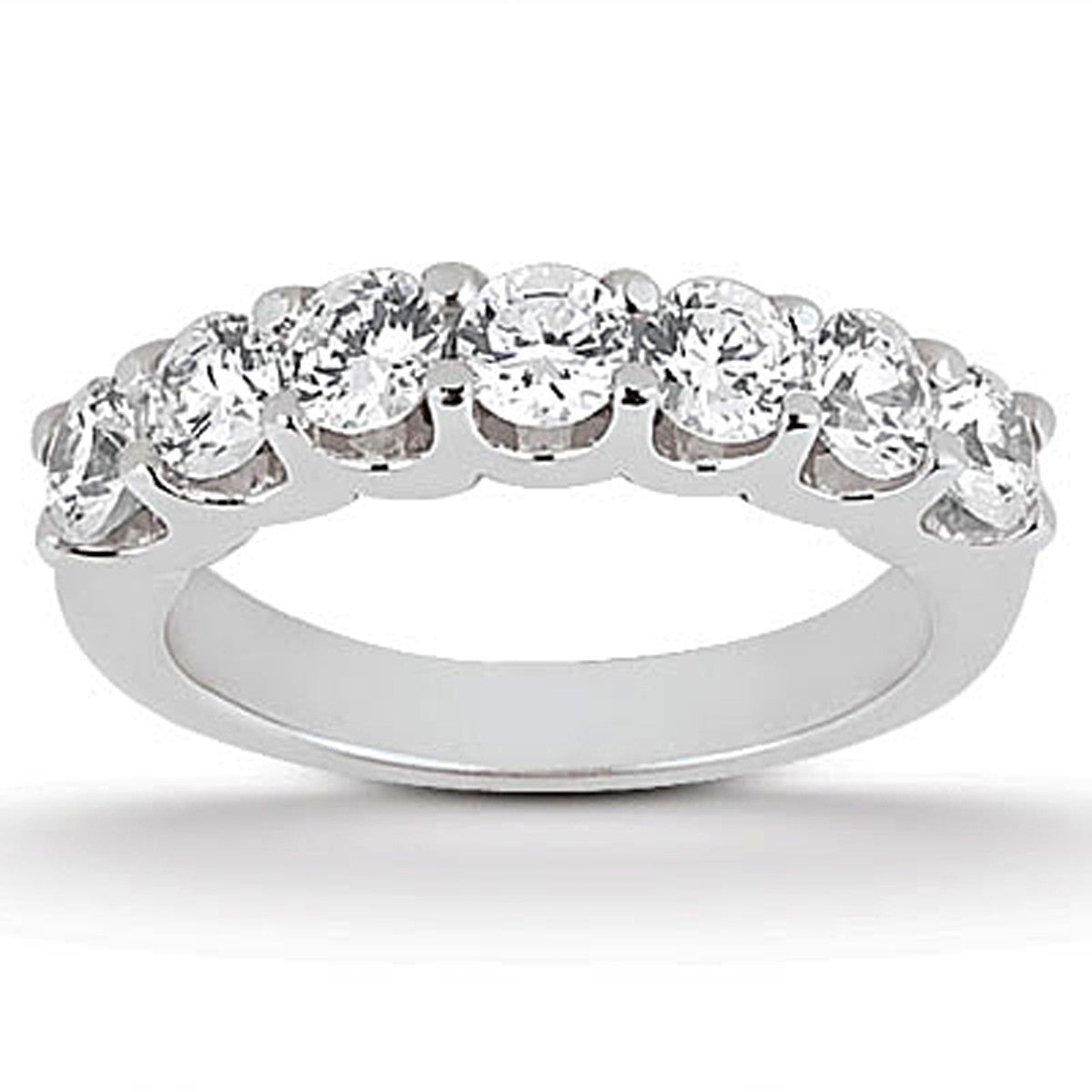 14k White Gold Diamond Scalloped Wedding Ring Band