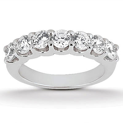 14k White Gold Diamond Scalloped Wedding Ring Band