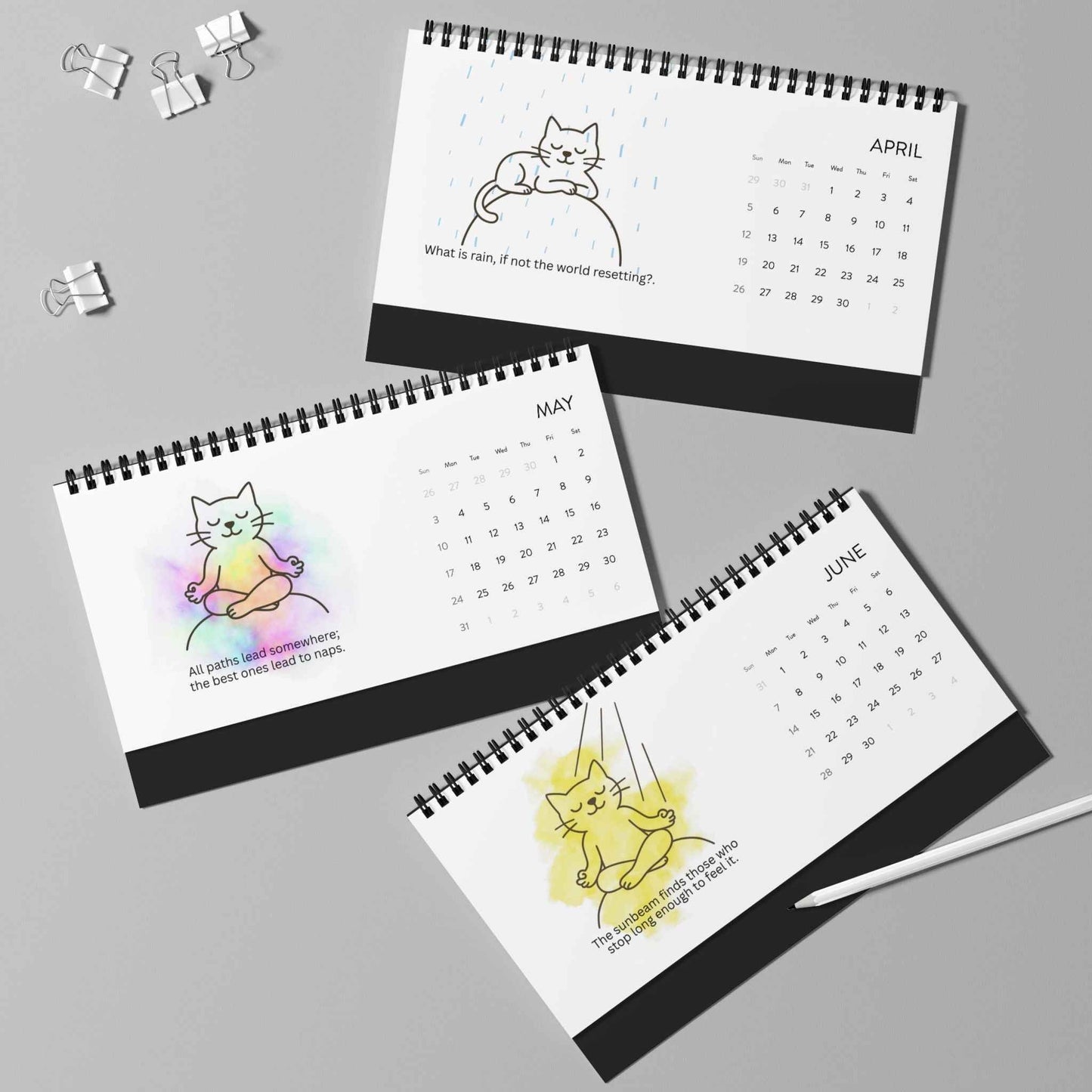 Calendario de Escritorio de Filosofía Gato | Un Año de Sabiduría con Bigotes