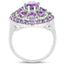 Bague florale en améthyste véritable de 2,67 carats en argent sterling