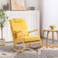 Rocking Chair Upholstered Fabric Rocking Armchair Indoor with High Backrest Glider Chairs and Lumbar Pillow for Living Room - Korvel