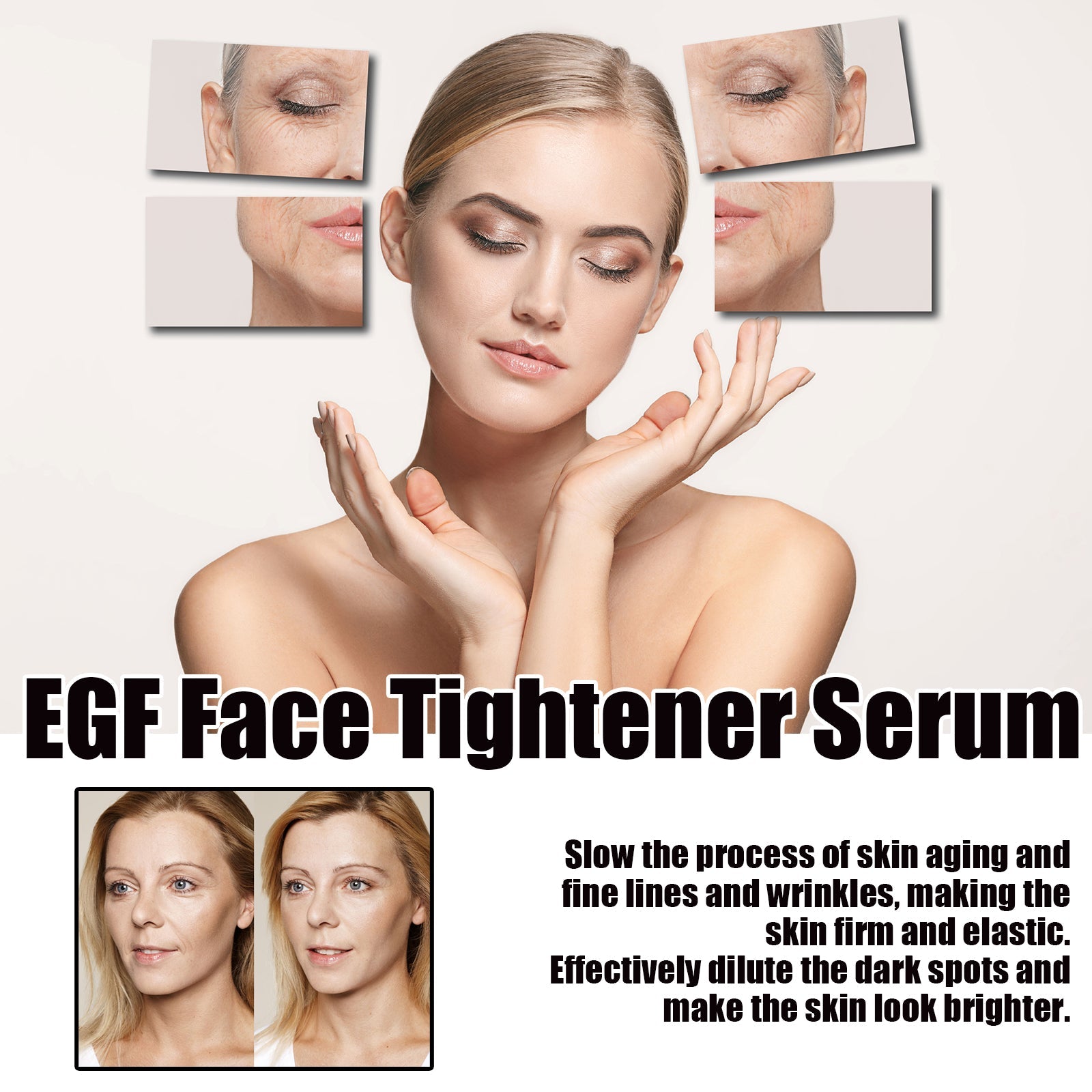 Egf Face Tightener Serum, Lighten Fine Lines Deep Hydrating Firming And Moisturizing Facial Essence - Korvel