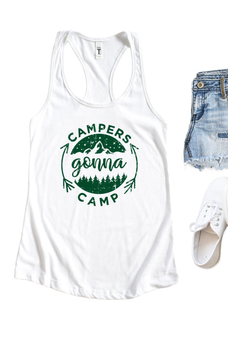 Campers Gonna Camp Racerback Tank Top