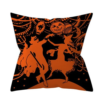Trick or treat/pumpkin Cushion Cover 45*45cm Happy Halloween Throw Pillow Cover Happy Fall Y'all ghosts Horror Pillowcase - Korvel