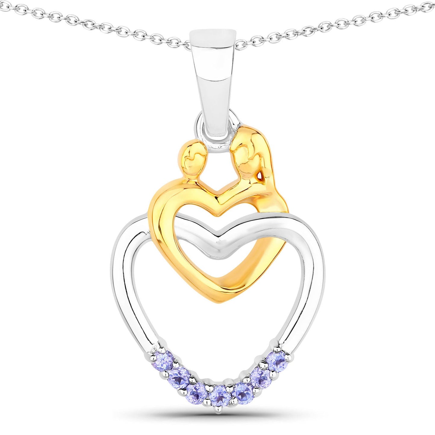 0.14 Carat Genuine Tanzanite Sterling Silver Pendant