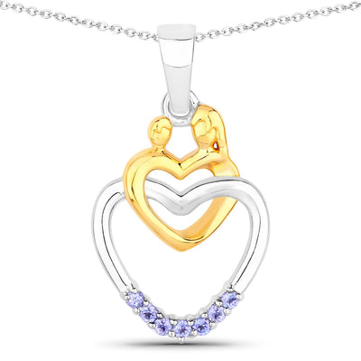 0.14 Carat Genuine Tanzanite Sterling Silver Pendant