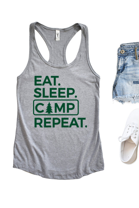 Eat Sleep Camp Repeat Tank Top - Korvel