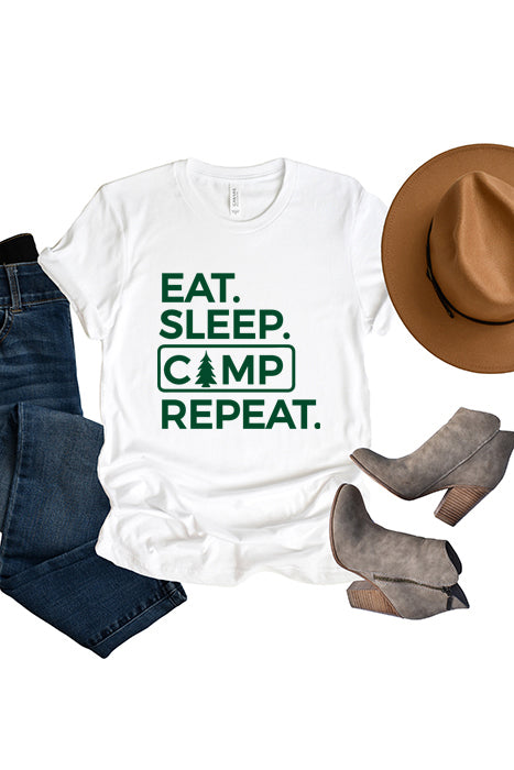 Eat Sleep Camp Repeat T-Shirt - Korvel