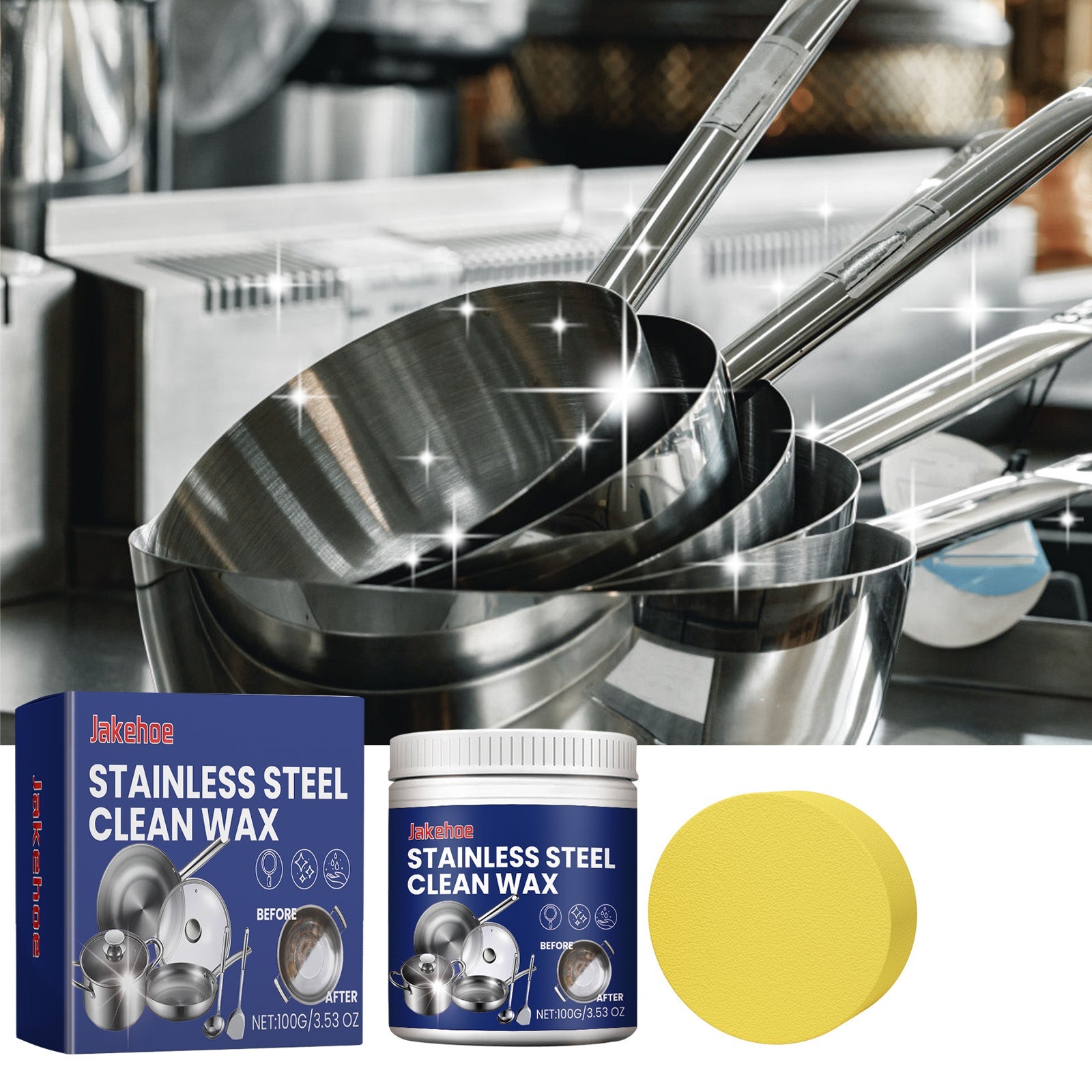 Stainless Steel Cleaning Cream, Kitchen Stove Stainless Steel Pot With Stubborn Stains And Black Dirt Clean Decontamination - Korvel