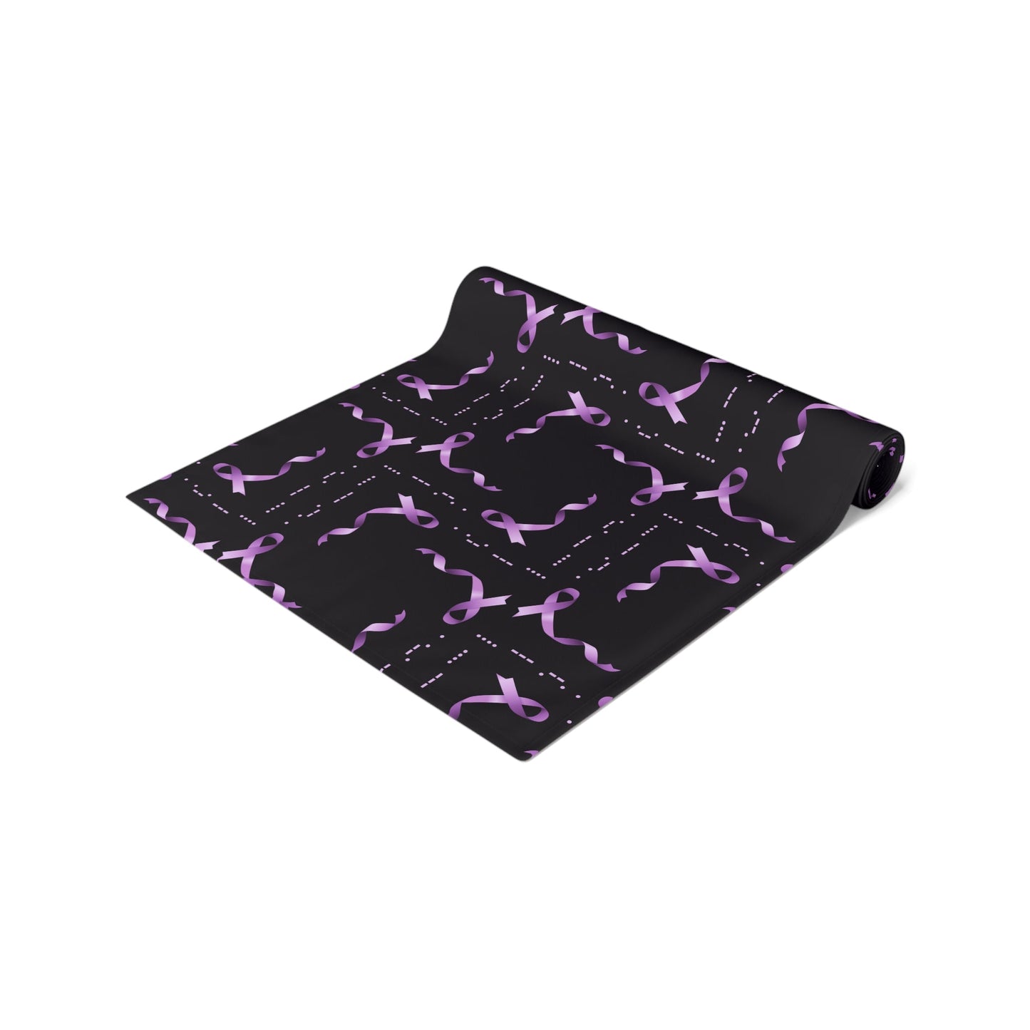 Couverture de table HOPE en code Morse pour la sensibilisation à l'épilepsie - Design de ruban viole