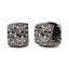 Pendientes de aro huggie de diamantes multicolores en oro blanco de 18K con baño de rodio negro