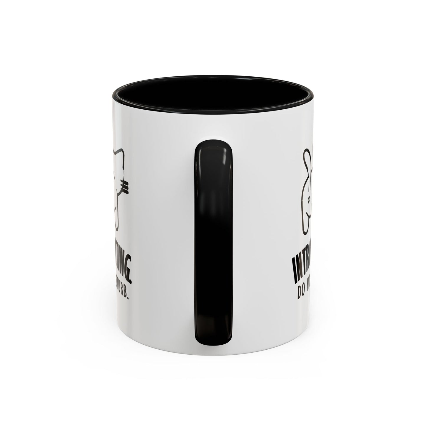 Introvertido. No molestar. Taza de café de gato en dos tonos