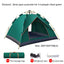 Quick-Deploy Green/White Outdoor Tent, Comfortably Accommodating 3-4 People on Camping Trips - Korvel