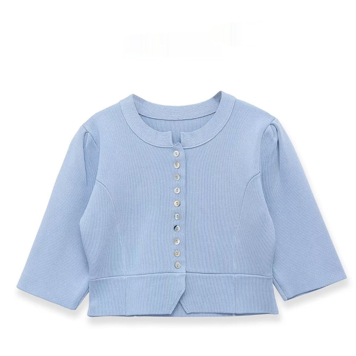 Chaleco de Punto Burbuja con Cuello Redondo Chic