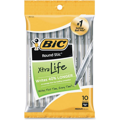 BIC Round Stic Grip Ballpoint Pens - 120 Count - Black Ink