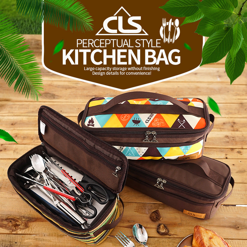 Outdoor Camping Cookware Storage Bag Camping Barbecue Tableware Storage Bag Self-Driving Travel Cosmetic Bag Portable Wash Bag - Korvel