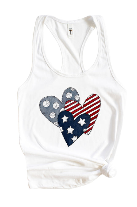 USA Hearts Racerback Tank Top - Korvel