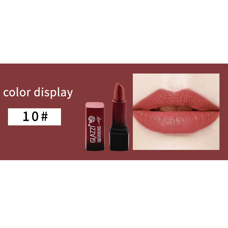 Small Square Tube Matte Matte Not Easy To Fall Off Lipstick Smooth Moisturizing Not Pull Dry Lasting Color Portable Lipstick Makeup - Korvel
