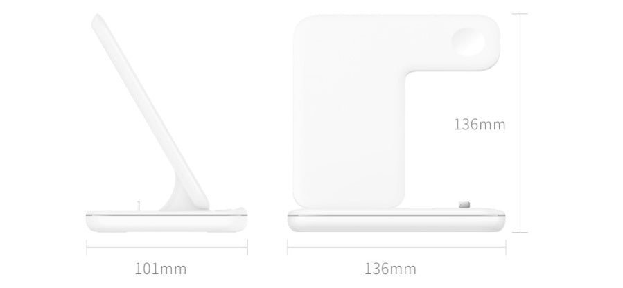 Support de charge sans fil 3-en-1 pour mobile, montre et écouteurs